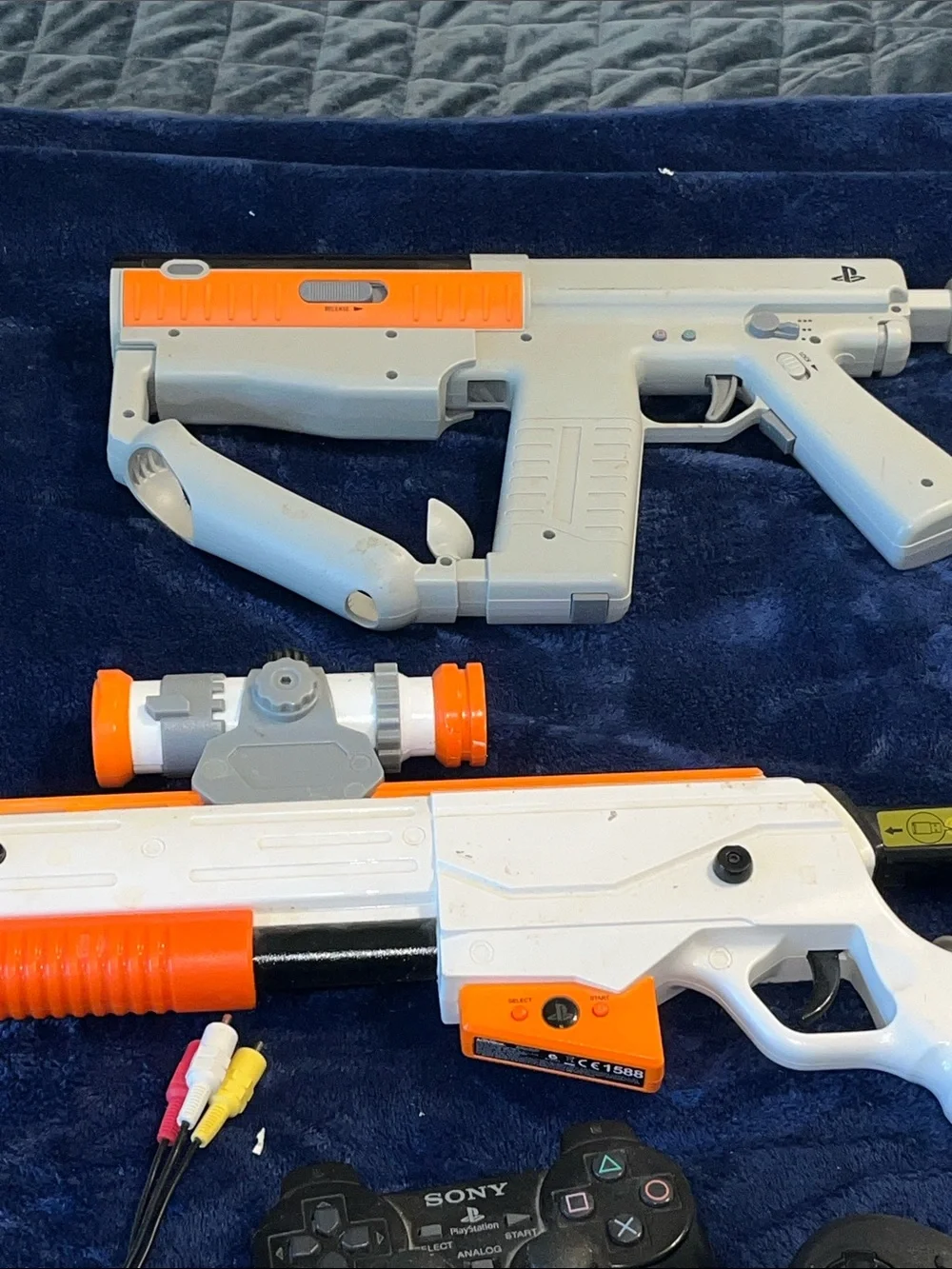 Sony PlayStation Access White & Orange Light Gun Bundle with Dual Controllers